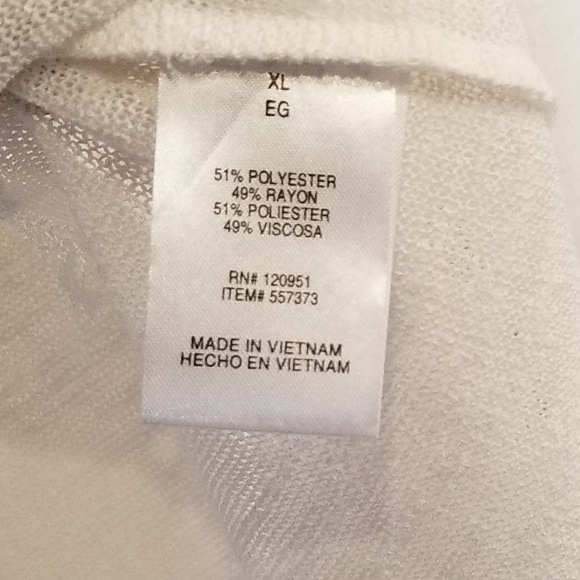 Olive & Oak white knit top dolman sleeves size XL - Picture 6 of 6